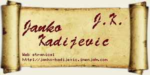 Janko Kadijević vizit kartica